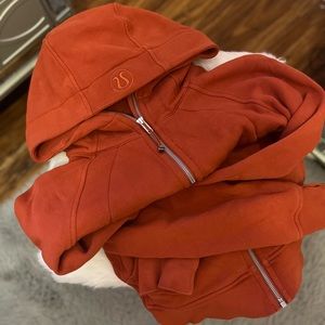 Lululemon scuba full zip in the color orange